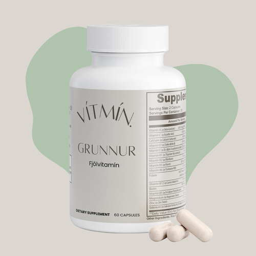 Grunnur fjölvítamín fyrir konur á Íslandi – náttúrulegt val fyrir daglega heilsu og vellíðan.