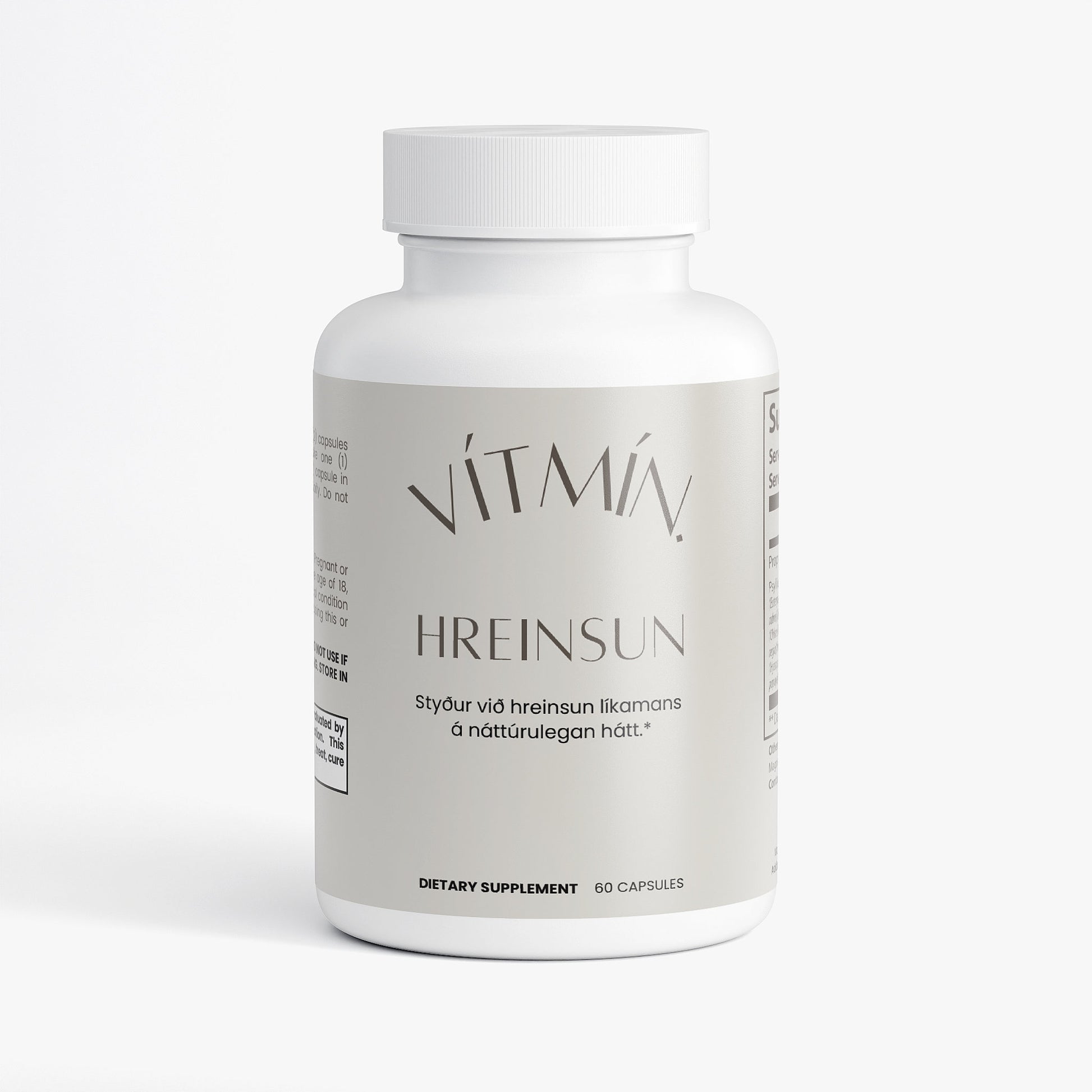 HREINSUN detox fæðubótarefni með acai berjum fyrir náttúrulega hreinsun og meltingu