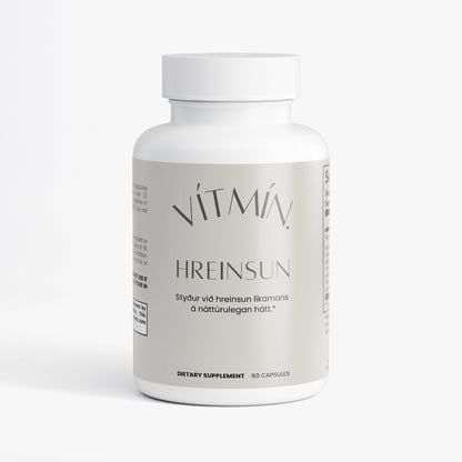 HREINSUN detox fæðubótarefni með acai berjum fyrir náttúrulega hreinsun og meltingu