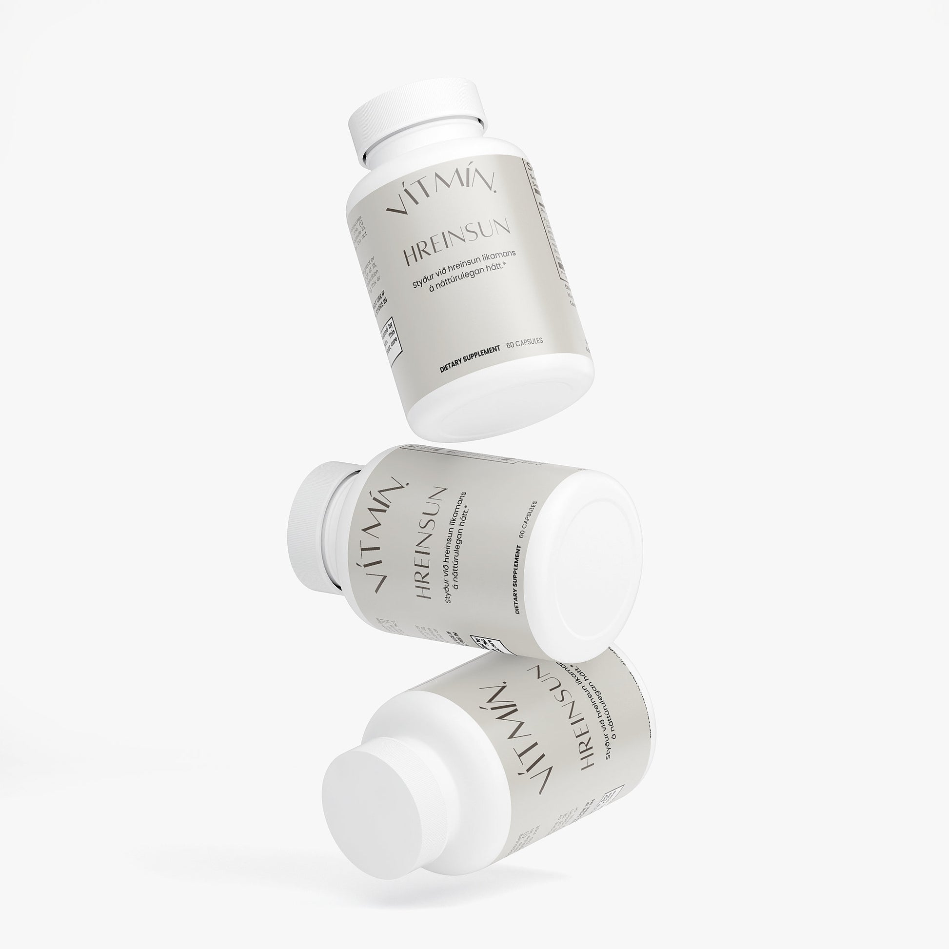 HREINSUN detox bland með psyllium, chlorella og papaya til að bæta meltingu